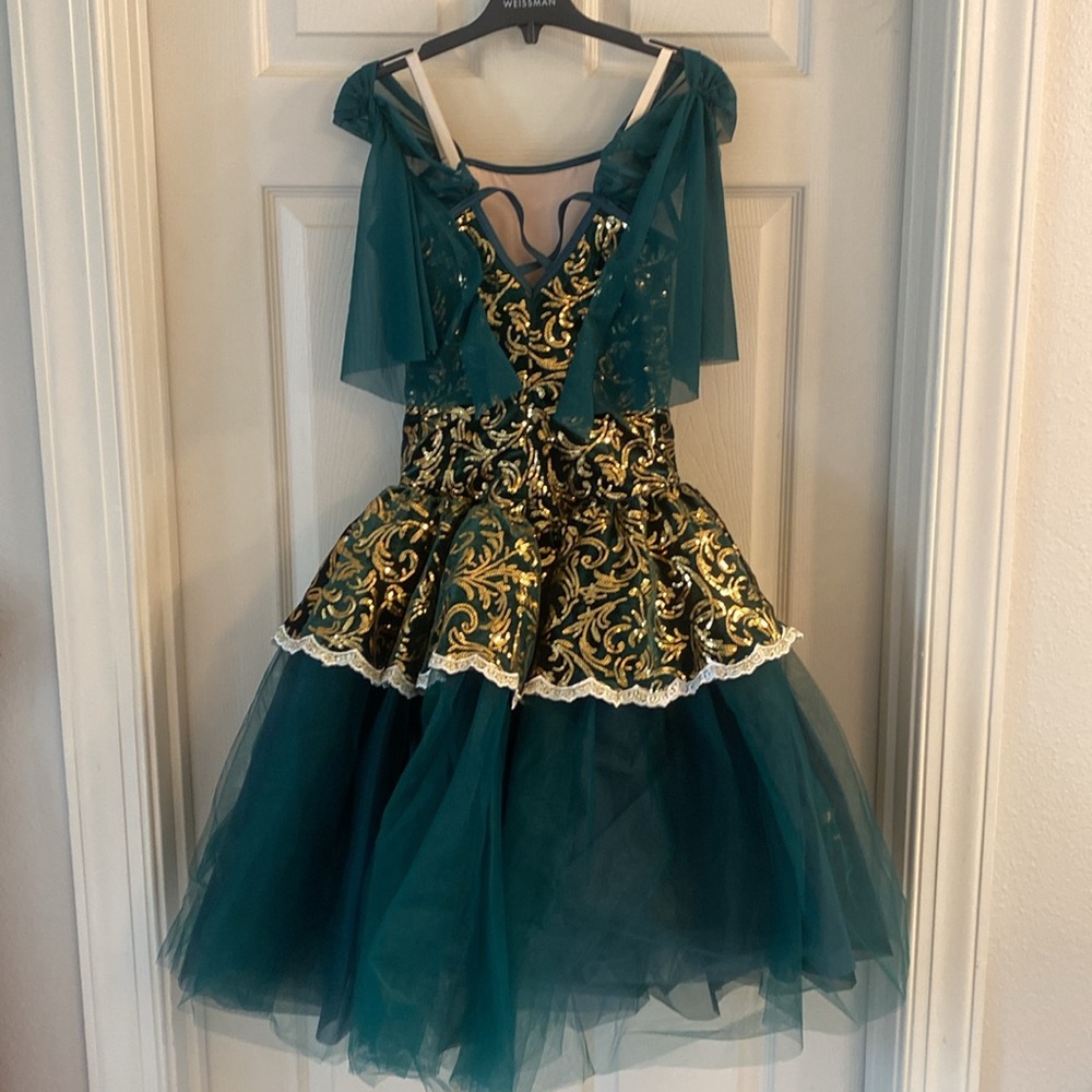 Weissman Green and Gold Theater Costume with Intricate Design, Medium Adult - Picture 5 of 7